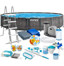 Басейн каркасний 21в1 INTEX 126744, 549 x 122 см, темно-сірий
