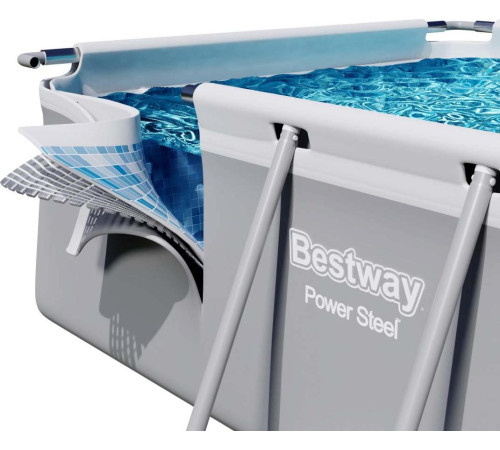 Басейн каркасний прямокутний 17в1 Bestway 56457 Power Steel 412 x 201 см - світло-сірий Басейн каркасний прямокутний 17в1 Bestway 56457 Power Steel 412 x 201 см - світло-сірий