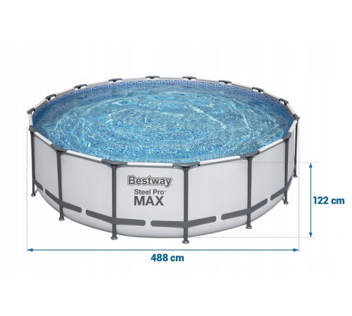 Басейн каркасний 12в1 Bestway 5612Z Steel Pro Max 488 см Басейн каркасний 12в1 Bestway 5612Z Steel Pro Max 488 см