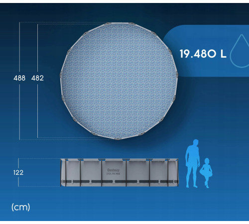 Басейн каркасний 19в1 Bestway Steel Pro Max 5612Z 488 х 122 см