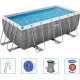 Басейн каркасний прямокутний 5в1 Bestway 56722 Power Steel 412 x 201 см - сірий