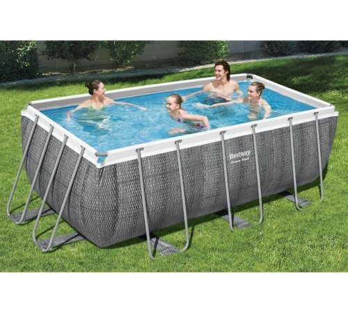 Басейн каркасний прямокутний 5в1 Bestway 56722 Power Steel 412 x 201 см - сірий Басейн каркасний прямокутний 5в1 Bestway 56722 Power Steel 412 x 201 см - сірий