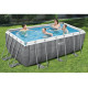 Басейн каркасний прямокутний 5в1 Bestway 56722 Power Steel 412 x 201 см - сірий