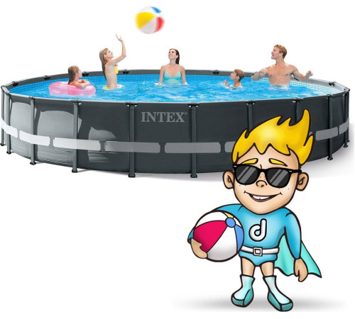 Басейн каркасний 21в1 INTEX 26334, 610 х 122 см, темно-сірий Басейн каркасний 21в1 INTEX 26334, 610 х 122 см, темно-сірий