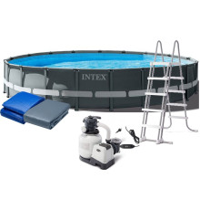 Басейн каркасний Intex ULTRA 610 x 122 см 5в1 - графітовий