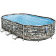 Басейн каркасний овальний 21в1 Bestway 56719 Power Steel 610 x 366 см - сірий