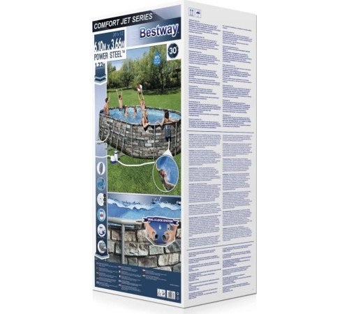 Басейн каркасний овальний 21в1 Bestway 56719 Power Steel 610 x 366 см - сірий Басейн каркасний овальний 21в1 Bestway 56719 Power Steel 610 x 366 см - сірий