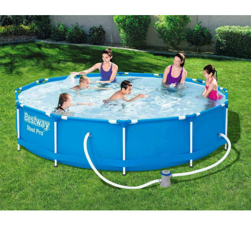 Басейн каркасний Bestway 305 x 76 см в комплекті з насосом 56679, блакитний Басейн каркасний Bestway 305 x 76 см в комплекті з насосом 56679, блакитний