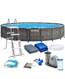 Басейн каркасний 12в1 INTEX 126744, 549 x 122 см, темно-сірий
