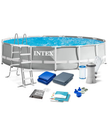 Басейн каркасний 12в1 INTEX 26724GN, 457 x 107 см, сірий