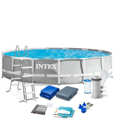 Басейн каркасний 12в1 INTEX 26724GN, 457 x 107 см, сірий