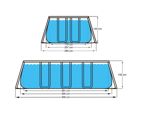 Каркасний Басейн JILONG Passaat Grey Frame Pool 400 x 207 см