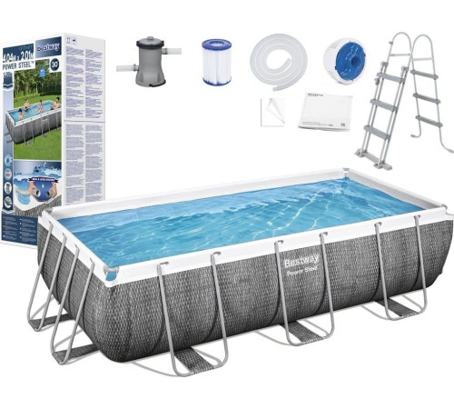 Басейн каркасний прямокутний 10в1 Bestway 56721 Power Steel 404 x 201 см Басейн каркасний прямокутний 10в1 Bestway 56721 Power Steel 404 x 201 см
