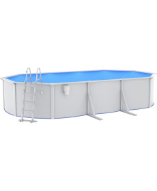 Басейн каркасний овальний vidaXL 610 x 360 x 120 см, білий + драбина