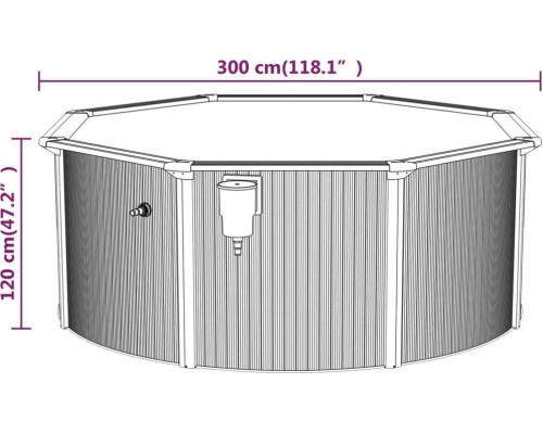 Басейн vidaXL 300x120 см з насосом і пісочним фільтром білий