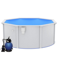 Басейн каркасний vidaXL 300 x 120 см, білий + насос з пісочним фільтром