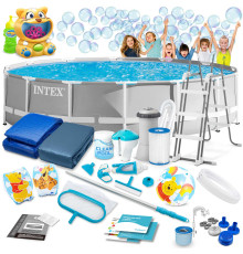 Басейн каркасний 21в1 INTEX 26720, 427 х 107 см + машина для створення бульбашок