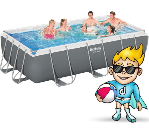 Басейн каркасний прямокутний 11в1 Bestway 56441 Power Steel 404 x 201 см Басейн каркасний прямокутний 11в1 Bestway 56441 Power Steel 404 x 201 см
