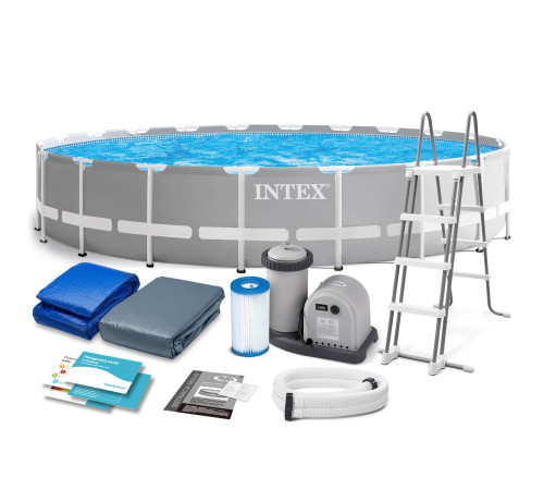 Басейн каркасний 12в1 INTEX 26756, 610 х 132 см, сірий Басейн каркасний 12в1 INTEX 26756, 610 х 132 см, сірий