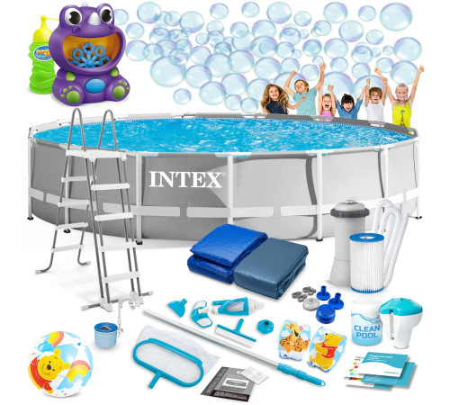 Басейн каркасний 21в1 INTEX 26726, 457 х 122 см + машина для створення бульбашок Басейн каркасний 21в1 INTEX 26726, 457 х 122 см + машина для створення бульбашок