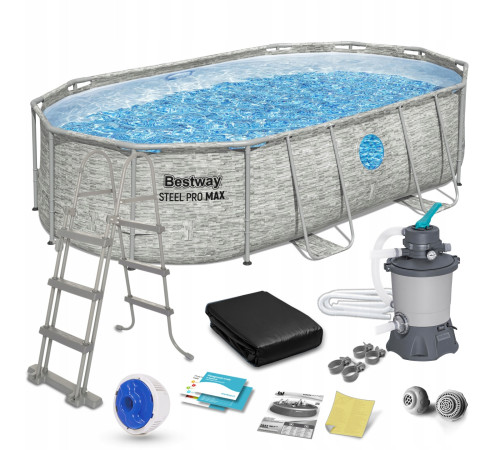 Басейн каркасний 11в1 Bestway Power Steel 56946 488 х 305 х 107 см
