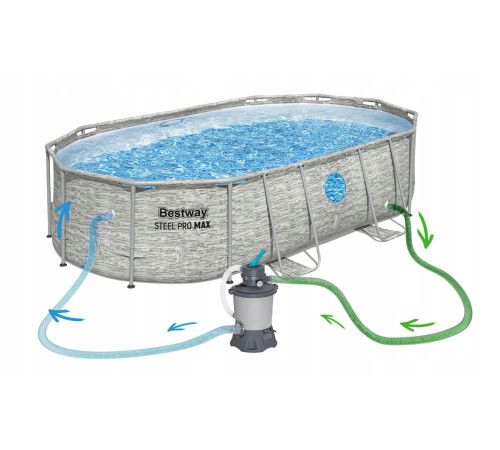 Басейн каркасний 11в1 Bestway Power Steel 56946 488 х 305 х 107 см