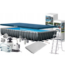 Каркасний басейн Ultra Frame Pool Intex 26374 (975 x 488 x 132см) - сірий