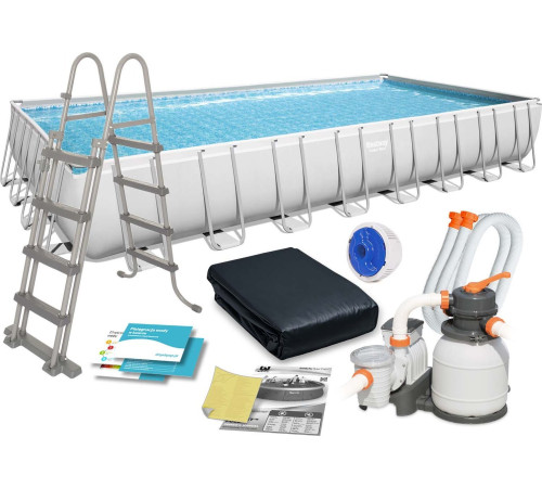 Басейн каркасний прямокутний 11в1 Bestway 56623 Power Steel 956 x 488 см - білий Басейн каркасний прямокутний 11в1 Bestway 56623 Power Steel 956 x 488 см - білий