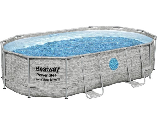 Басейн зі сталі Bestway Power з аксесуарами, 488 x 305 x 107 см - сірий