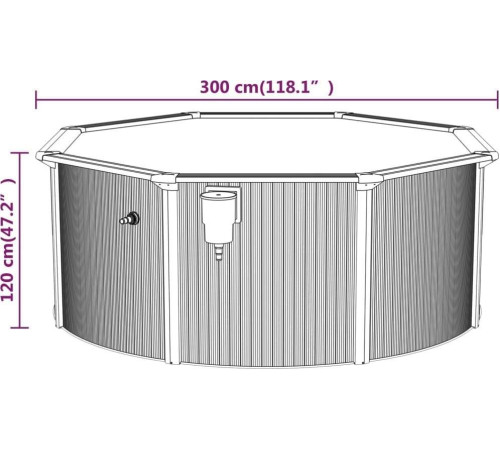 Басейн каркасний vidaXL 300 x 120 см, білий + драбина Басейн каркасний vidaXL 300 x 120 см, білий + драбина
