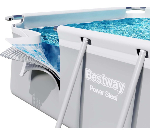 Басейн каркасний прямокутний 12в1 Bestway 5611Z Power Steel 640 x 274 см - світло-сірий Басейн каркасний прямокутний 12в1 Bestway 5611Z Power Steel 640 x 274 см - світло-сірий