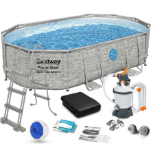Басейн каркасний овальний 10в1 Bestway 56946 Power Steel 488 x 305 см