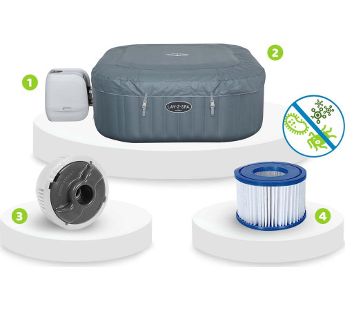 Джакузі-SPA надувне BESTWAY LAY-Z-SPA Hawaii HydroJet Pro 6-місне Джакузі-SPA надувне BESTWAY LAY-Z-SPA Hawaii HydroJet Pro 6-місне