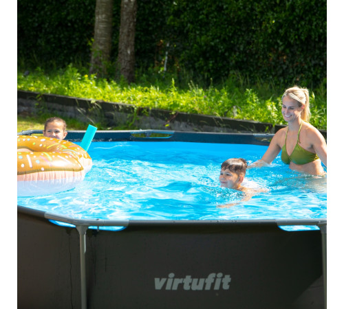 Басейн каркасний VIRTUFIT 305 х 76 см з фільтрувальним насосом, графітовий