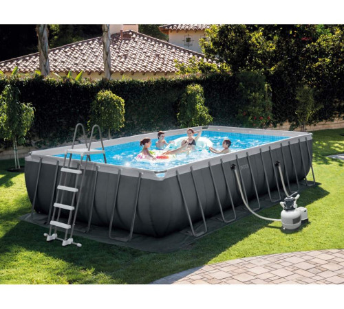 Басейн каркасний прямокутний Ultra Frame Pool Intex 26364 (732 x 366 x 132 см) - сірий Басейн каркасний прямокутний Ultra Frame Pool Intex 26364 (732 x 366 x 132 см) - сірий