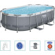 Басейн каркасний овальний Bestway 56620 Power Steel 427 x 250 см - графітовий