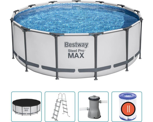 Садовий басейн Bestway Steel Pro MAX з аксесуарами, круглий, 396x122см