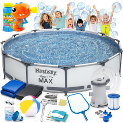 Басейн каркасний 16в1 Bestway 56416 366 x 76 см + машина для створення бульбашок
