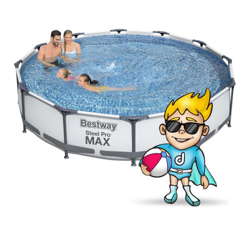 Басейн каркасний 16в1 Bestway 56416 366 x 76 см + машина для створення бульбашок Басейн каркасний 16в1 Bestway 56416 366 x 76 см + машина для створення бульбашок
