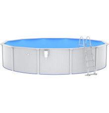 Басейн каркасний vidaXL 550 x 120 см, білий + драбина