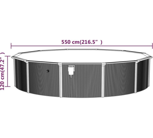 Басейн каркасний vidaXL 550 x 120 см, білий + драбина