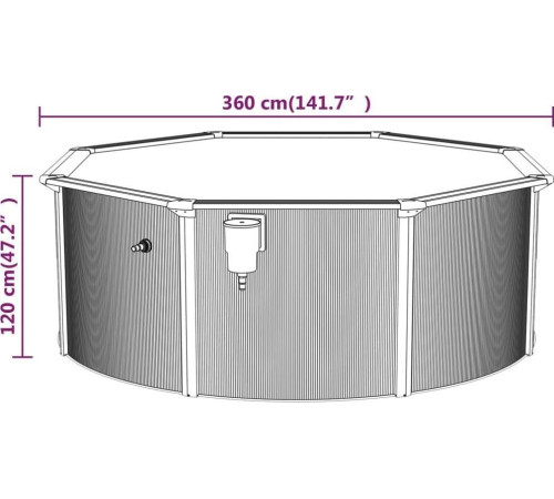 Басейн каркасний vidaXL 360 x 120 см, білий + насос з пісочним фільтром Басейн каркасний vidaXL 360 x 120 см, білий + насос з пісочним фільтром