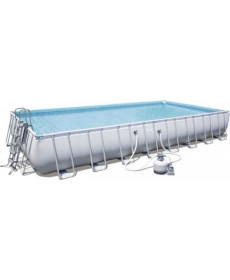 Басейн каркасний прямокутний Bestway Rack Pool POWERSteel 956 x 488 x 132 см з пісочним фільтром - білий