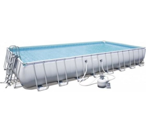 Басейн каркасний прямокутний Bestway Rack Pool POWERSteel 956 x 488 x 132 см з пісочним фільтром - білий Басейн каркасний прямокутний Bestway Rack Pool POWERSteel 956 x 488 x 132 см з пісочним фільтром - білий