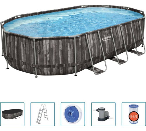 Басейн каркасний овальний Bestway 5611R Power Steel 610 x 366 см Басейн каркасний овальний Bestway 5611R Power Steel 610 x 366 см