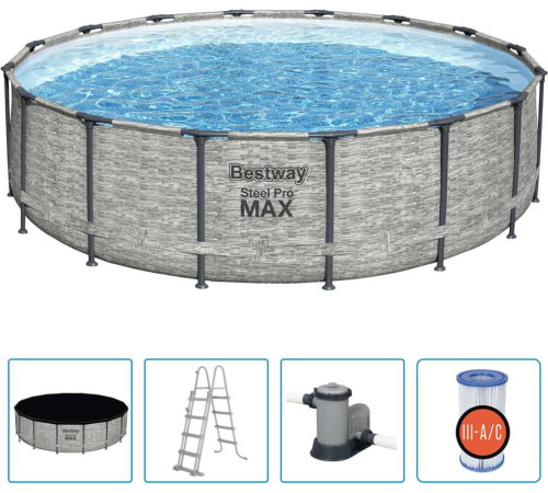 Басейн каркасний Bestway Power Steel, круглий, 488x122 см Басейн каркасний Bestway Power Steel, круглий, 488x122 см