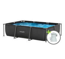 Басейн каркасний прямокутний VIRTUFIT  300 x 210 х 66 см з фільтрувальним насосом, темно-сірий