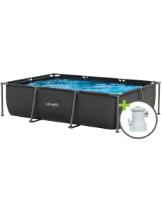 Басейн каркасний прямокутний VIRTUFIT з фільтрувальним насосом 300 x 210 х 66 см , темно-сірий