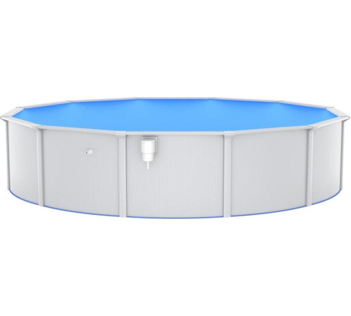 Басейн каркасний vidaXL 550 x 120 см, білий + насос з пісочним фільтром + драбина Басейн каркасний vidaXL 550 x 120 см, білий + насос з пісочним фільтром + драбина