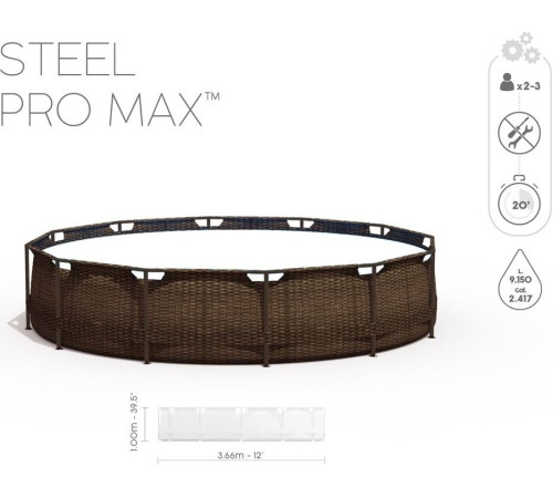 Басейн каркасний 10в1 Bestway 56709 Steel Pro Max 366 см Басейн каркасний 10в1 Bestway 56709 Steel Pro Max 366 см